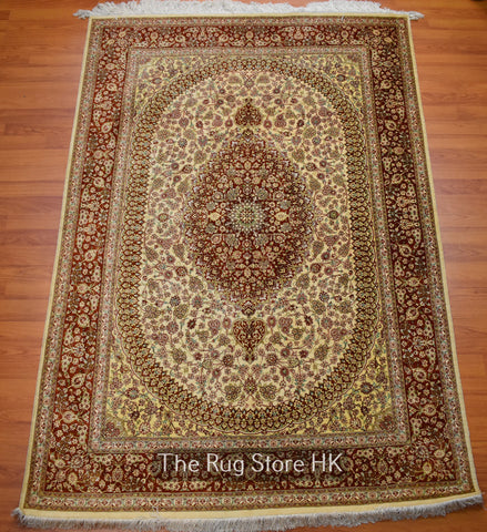 Persian Qum 100% Silk 4' x 6' - Buy Handmade Rugs Online | Carpets